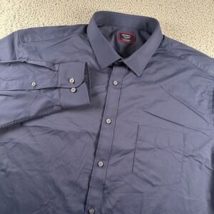 UNTUCKit Performance Shirt Men's 3XL Blue Button Up Stretch Regular Fit